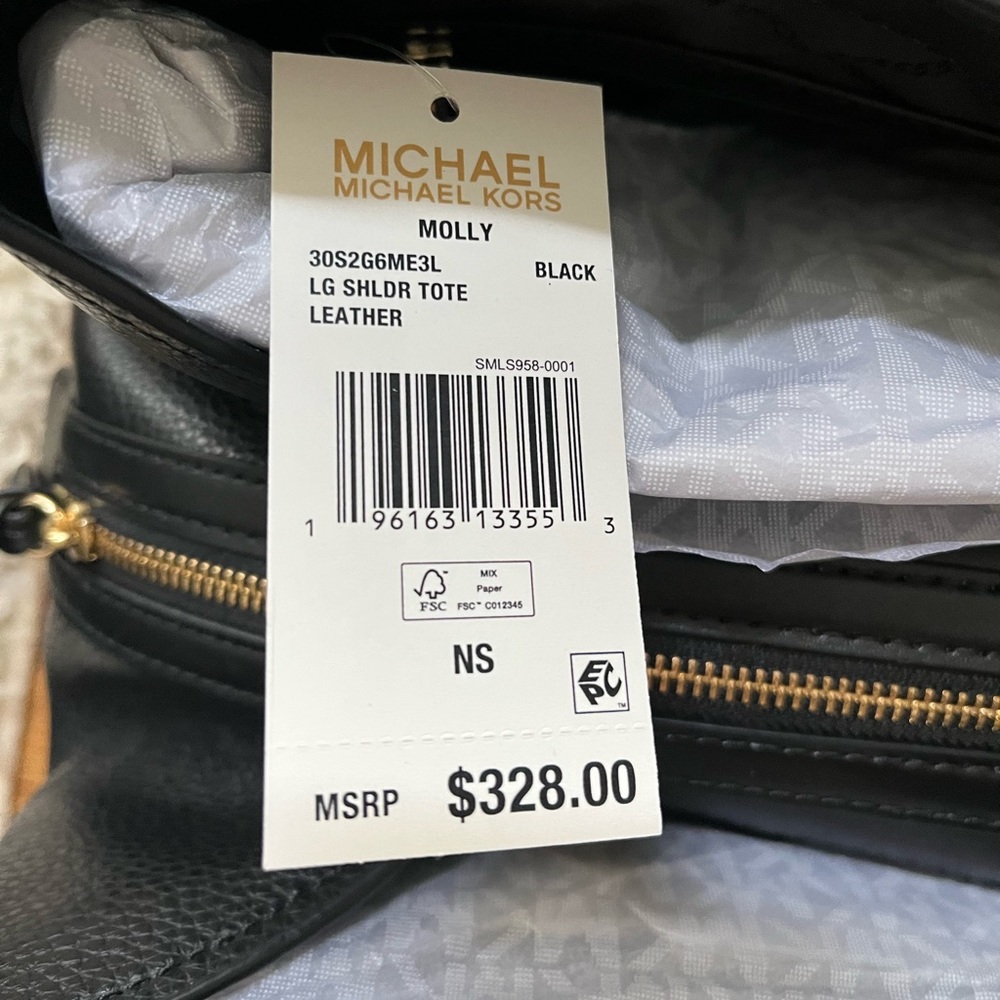 Michael Kors Molly Large pebbled Leather Tote Bag - Picture 5 of 9